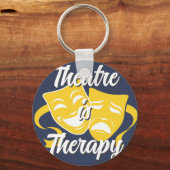 Theatre is Therapy Comedy Tragedy Masks Keychain キーホルダー (正面)