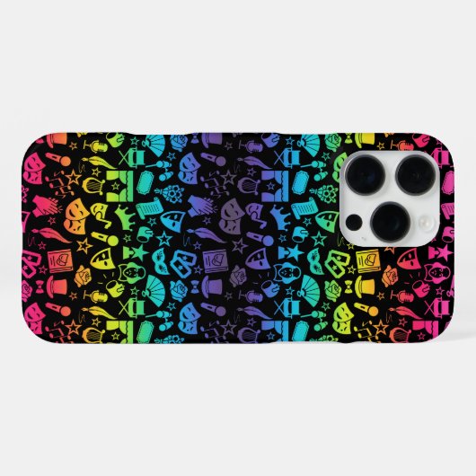 Theatre Lover Rainbow Icons Phone Case iPhoneケース (裏面横)