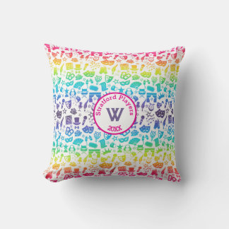 Theatre Lover Rainbow Icons Throw Pillow クッション