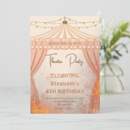 Theatre Marquee Party Invitation – Birthday invite 招待状 (スタンド正面)