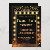 Theatre Marquee Party Invitation – Birthday invite 招待状 (正面/裏面)