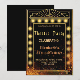 Theatre Marquee Party Invitation – Birthday invite 招待状