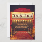 Theatre Marquee Party Invitation – Birthday invite 招待状 (正面)
