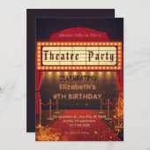 Theatre Marquee Party Invitation – Birthday invite 招待状 (正面/裏面)