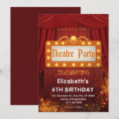 Theatre Marquee Party Invitation – Birthday invite 招待状 (正面/裏面)