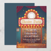 Theatre Marquee Party Invitation – Birthday invite 招待状 (正面/裏面)