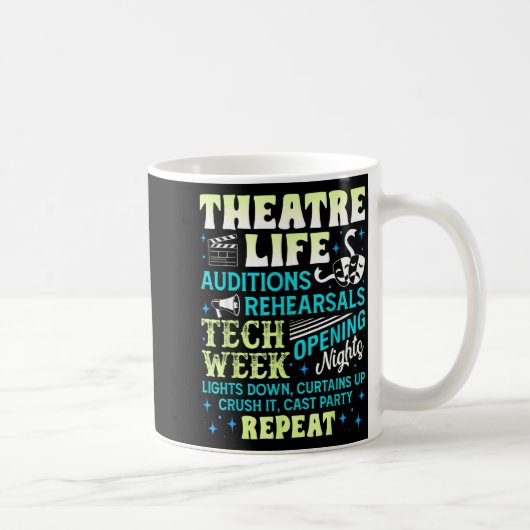 Theatre Nerd Actor Funny Musical Theater Geek Thes コーヒーマグカップ (右)