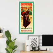 Theatre Sarah Bernhardt ~ Hamlet ~ Alphonse Mucha ポスター (ホームオフィス)