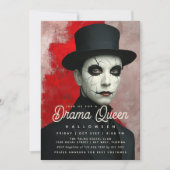 Theatrical Drama Queen Halloween Party 招待状 (正面)