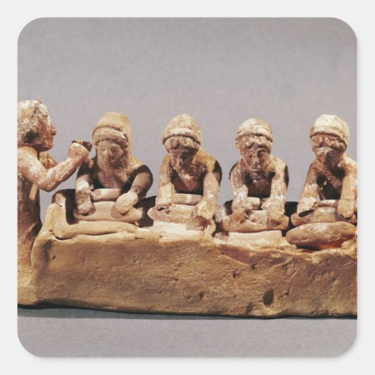 Thebesでこね粉を練っているパン屋 スクエアシール (正面)