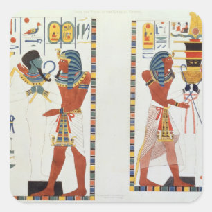 Thebesの王の墓からの2つの壁画、 スクエアシール
