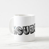 "theCUBICLE"のロゴ コーヒーマグカップ (正面左)