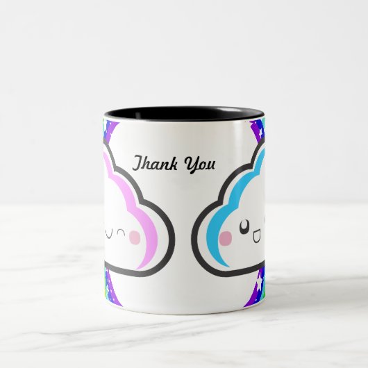 thecutescreamによってかわいいの虹のマグありがとう ツートーンマグカップ (中央)
