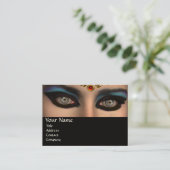 THEDA,美しい,サロン,スパ，メイクアップアーティスト，ルビー，ブラック 名刺 (スタンド正面)