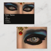 THEDA,美しい,サロン,スパ，メイクアップアーティスト，ルビー，ブラック 名刺 (正面/裏面)