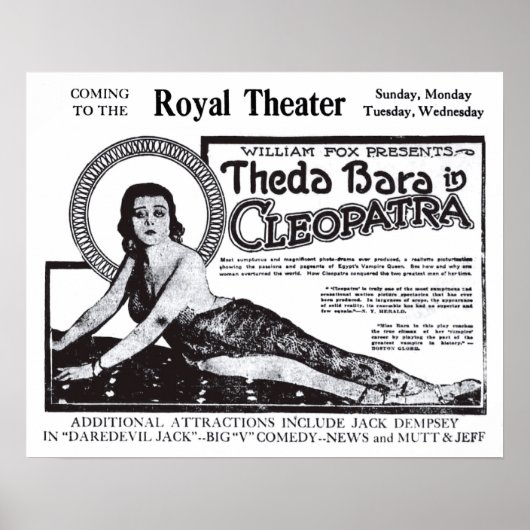 Theda Bara 1920ヴィンテージ広告ポスター ポスター (正面)
