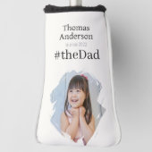 #theDad、ホワイトの名前と年号とカスタム写真 ゴルフヘッドカバー (回転90)