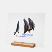 Thee Cute Longfin Batfish Beverage Coaster アクリルサイン (傾斜)