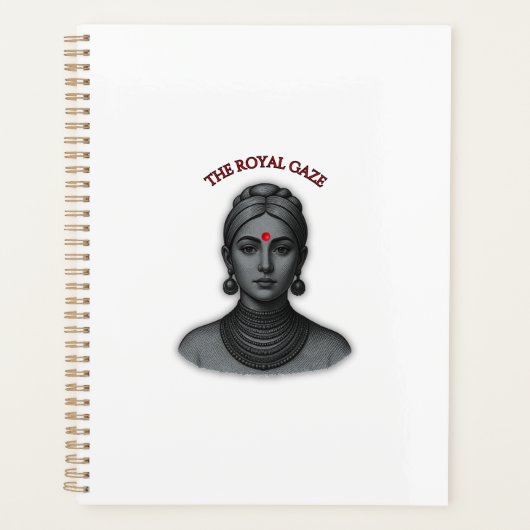 Thee Royal Gaze - Indian Queen Line Art プランナー手帳 (正面)