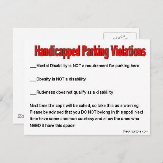 thegimpstore.com ポストカード (正面/裏面)