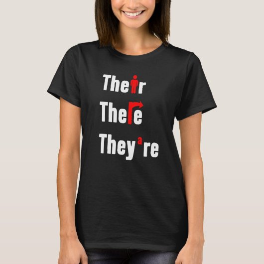 Their There They're 英文法教師 文法解説 Tシャツ (正面)