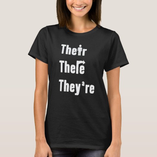 Their There They're 英文法教師 文法解説 Tシャツ (正面)