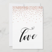 Their Wedding Hearts Script Faux-Copper Confetti 招待状 (裏面)