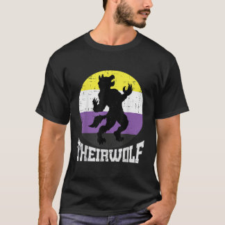Theirwolf非バイナリプライド非バイナリエンビーNBフラグ Tシャツ
