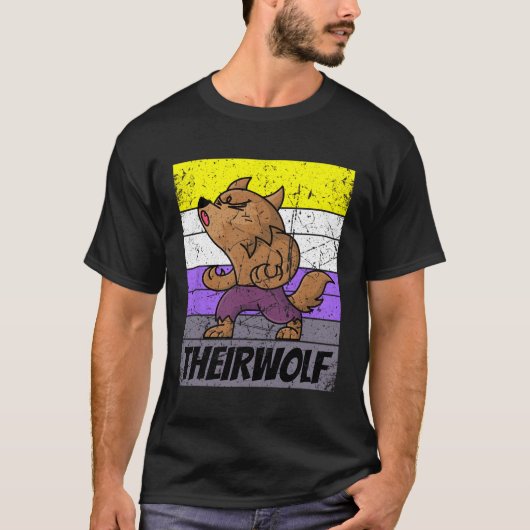 Theirwolf非バイナリプライド非バイナリLgbtq Tシャツ (正面)