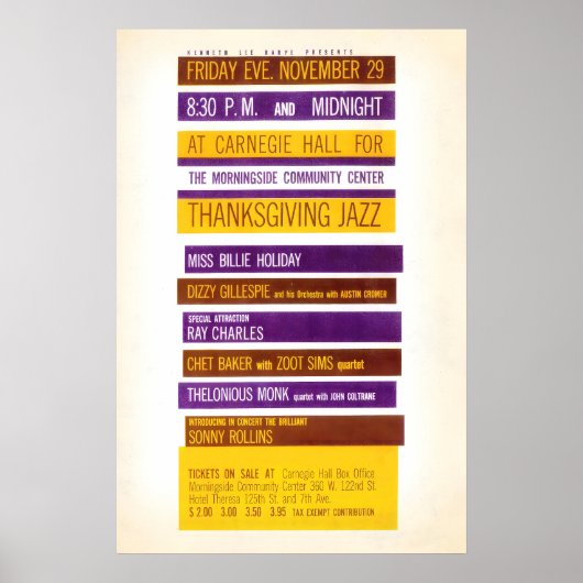Thelonious Monk - John Coltrane - Billie Holiday ポスター (正面)
