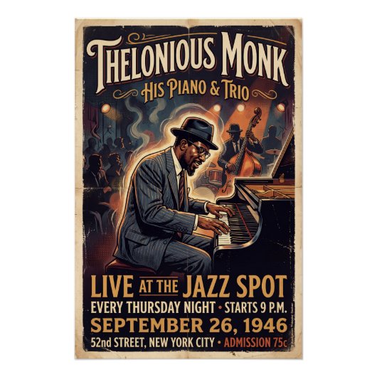 Thelonious Monk – Live ポスター (正面)