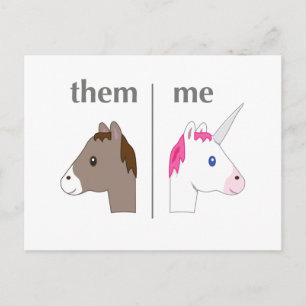 Them vs Me ロバ vs ユニコーン 面白い ポストカード