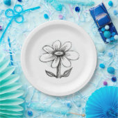 theme paper plates for her with daisy ペーパープレート (パーティー)