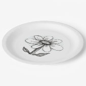 theme paper plates for her with daisy ペーパープレート (アングル)