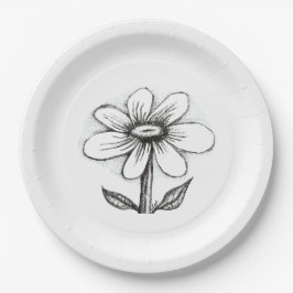 theme paper plates for her with daisy ペーパープレート