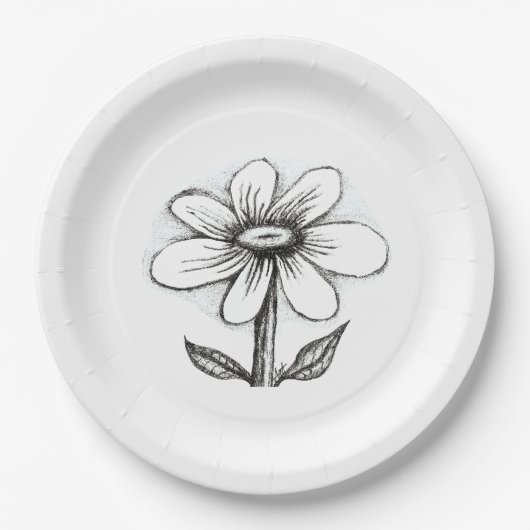 theme paper plates for her with daisy ペーパープレート (正面)