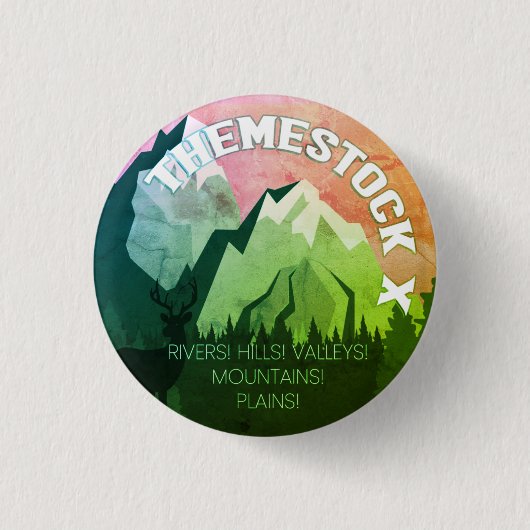 Themestock X緑のバリエーションボタン 缶バッジ (正面)