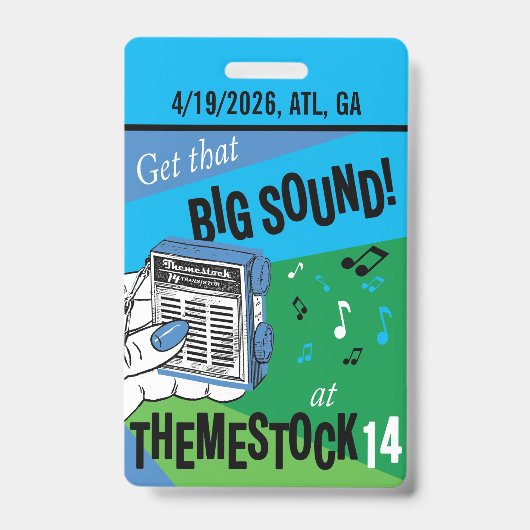Themestock XIV "Backstage" Pass バッジ (正面)