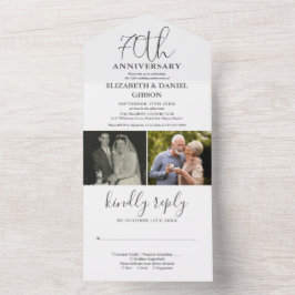 Then And Now 2 フォト 70周年 結婚記念日 オールインワン招待状