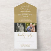 『Then And Now 2』50周年結婚記念 ゴールド オールインワン招待状 (内側)