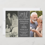 Then And Now 2 Photo 70th Wedding Anniversary 招待状 (正面)