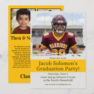Then and Now Graduation Party Invite 招待状