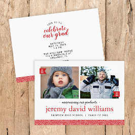 Then and Now Photo Graduation招待状 招待状