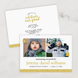 Then and Now Photo Graduation招待状 招待状