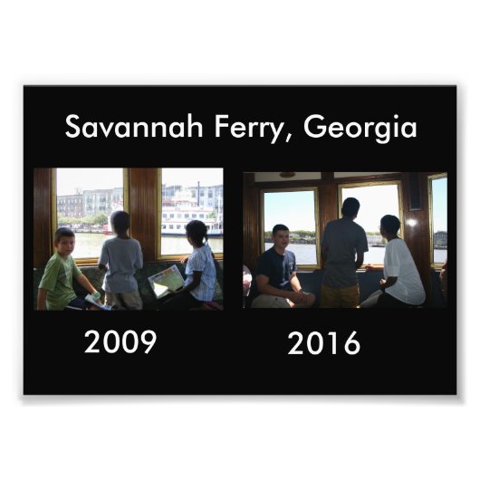 Then and Now - Savannah Ferry, GA フォトプリント (正面)