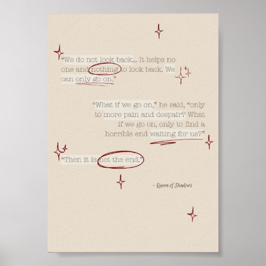 “Then It Is Not the End” Book Quote Print ポスター (正面)