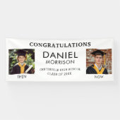 Then & Now白黒写真卒業グラード 横断幕 (横)