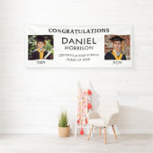 Then & Now白黒写真卒業グラード 横断幕 (インサイチュ)