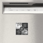 Then & Now エレガント Black and Silver 25結婚's マグネット (インサイチュ (食洗機))