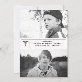 Then & Now 2 Photo Graduation Announcement 案内状